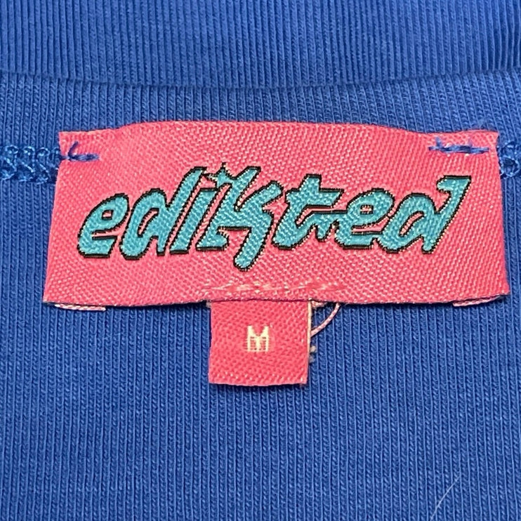 Edikted Do Not Disturb Blue Short Sleeve Graphic Cropped Baby Tee T-shirt Top M