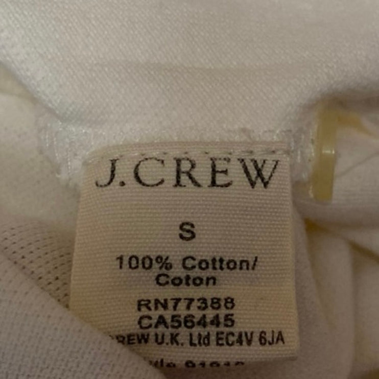 J.Crew Men's White Classic Short Sleeve Golf Collared Polo Shirt Top Size S