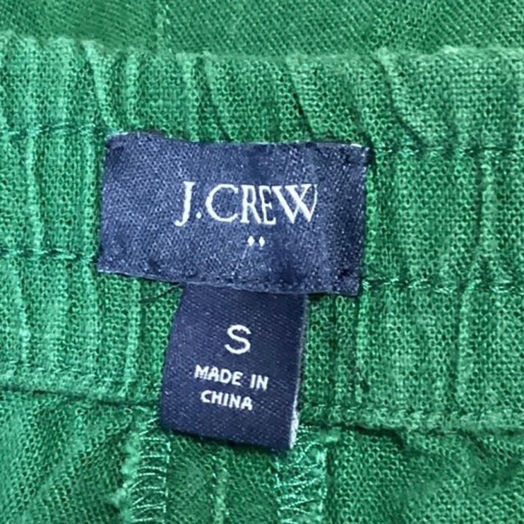 J.Crew Women's Green Linen Drawstring Mid Rise Basic Casual Mini Shorts Size S