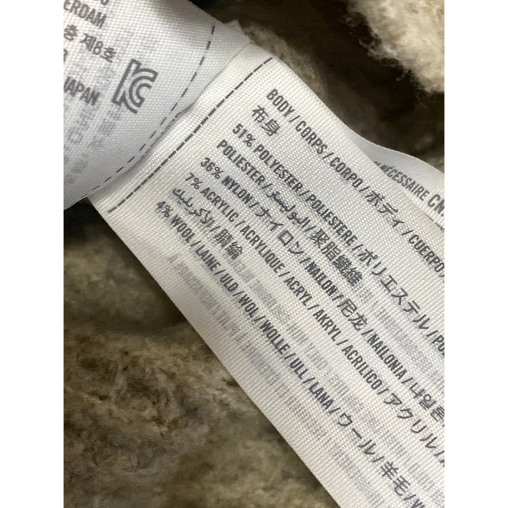 Abercrombie & Fitch Beige Waffle Knit Hoodie Hooded Thermal Sweater Top Size M