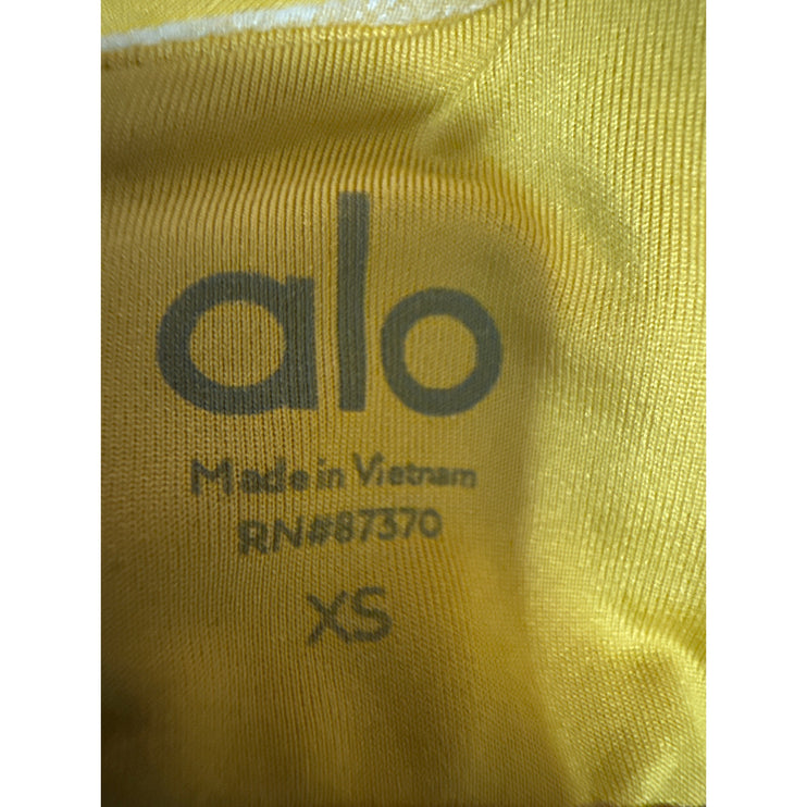 Alo Yoga Yellow Sleeveless Workout Running Athletic Sports Bra Crop Top Size XS
