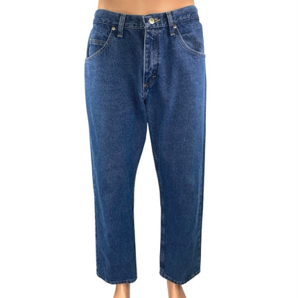 Wrangler Men's Blue Straight Leg Relaxed Fit High Waist Denim Jeans Pants Sz 33