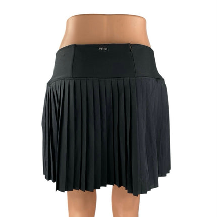 YPB Black Pleated Casual Activewear Mini Skater Tennis Flare A-Line Skirt Size L