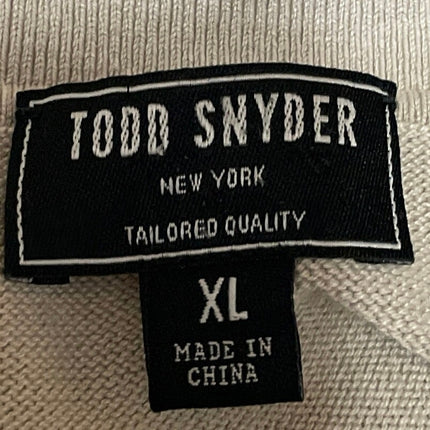 Todd Snyder Mens Beige Silk Rib Knit Tailored Short Sleeve Button Down Shirt XL