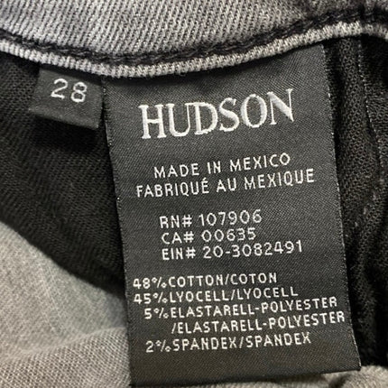 Hudson Mid Rise Natalie Women's Gray Washed Super Skinny Denim Jeans Size 28