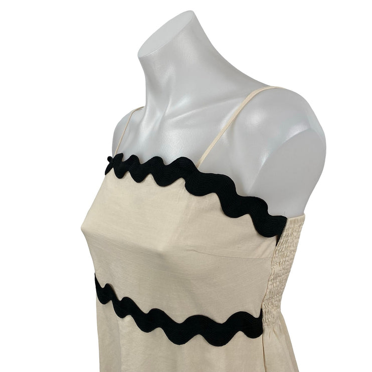 Zesica Women's Cream Sleeveless Summer Maxi Sundress Tank Flare A-Line Dress S