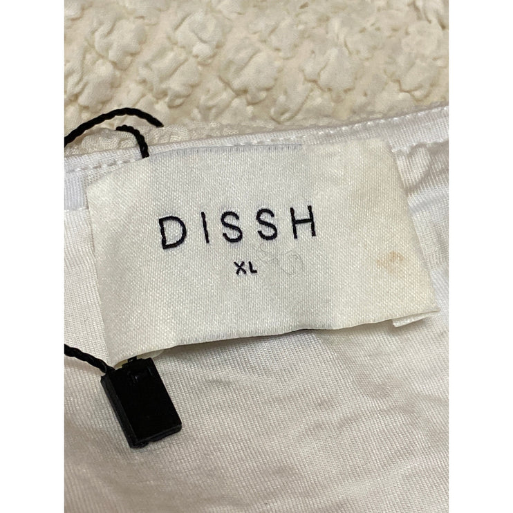 NEW Dissh Alex Cream Strapless Sleeveless Bandeau Textured Blouse Top Size XL