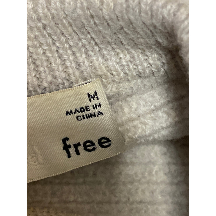 Aritzia Wilfred Free Lola 100% Wool Women's Gray Long Sleeve Crop Sweater Top M