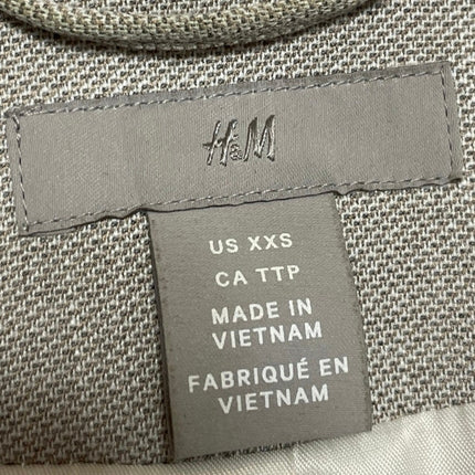 H&M Women's Gray Shawl Lapel Collar Long Sleeve Open Blazer Coat Jacket Size XXS