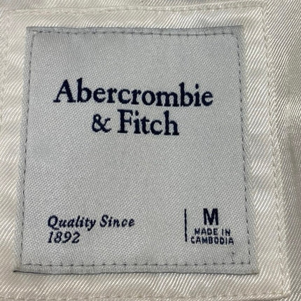 Abercrombie & Fitch Cream White Tweed Collar Long Sleeve Crop Blazer Jacket Sz M