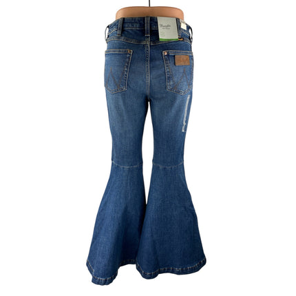 NEW Wrangler Retro Women Blue High Rise Flare Bootcut Bell Bottom Denim Jeans 27