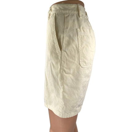 Aritzia Sun-deh Women's White Cream High Waist Wide Leg Denim Jean Shorts Size 2