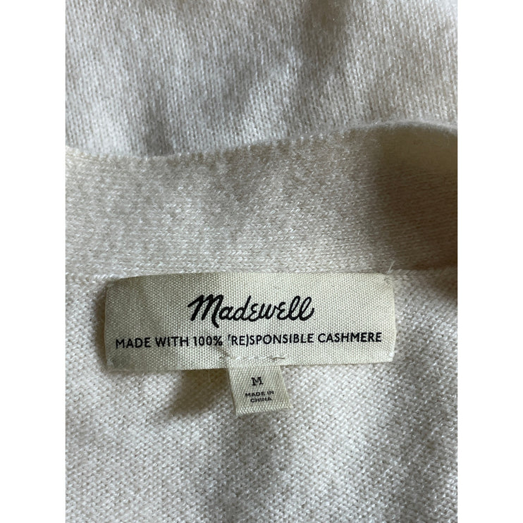Madewell 100% Cashmere Plus Asherton Waffle Button Down Cardigan Sweater Top M