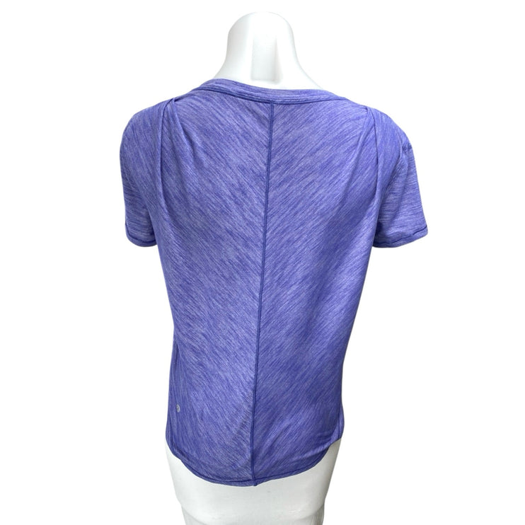Lululemon Meant To Move Women's Blue Short Sleeve Slim Fit Activewear Tee T-shirt Top 4