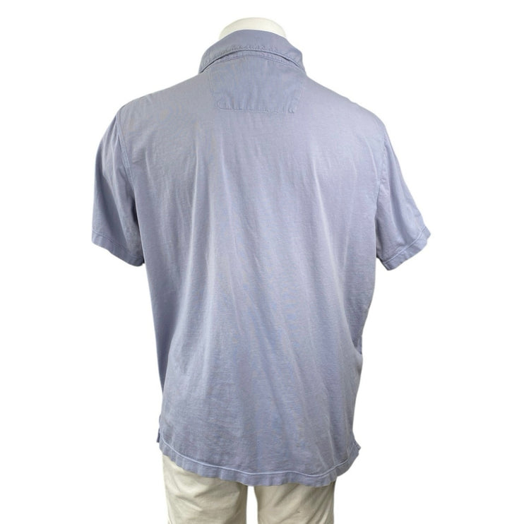 Tailor Vintage Mens Gray Paisley Short Sleeve Golf Pocket Polo Shirt Top Size XL