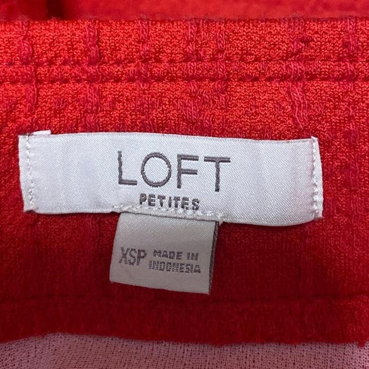 Ann Taylor LOFT Women's Red Textured Pocket Mini Straight Pencil Skirt Size XS