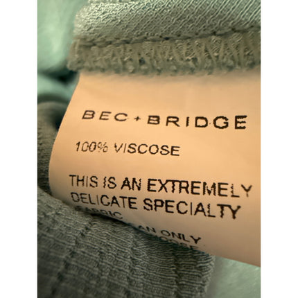 BEC & Bridge Blue Silk Satin High Waisted Pull On Pencil Midi Slip Skirt Size 4