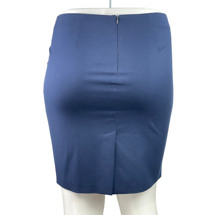 Sisley Women's Navy Blue High Waisted Fitted Career Pencil Mini Skirt Size 12