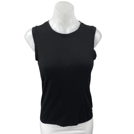 J.Crew Women's Black Sleeveless Crewneck Cropped Sweater Vest Tank Top Size XS