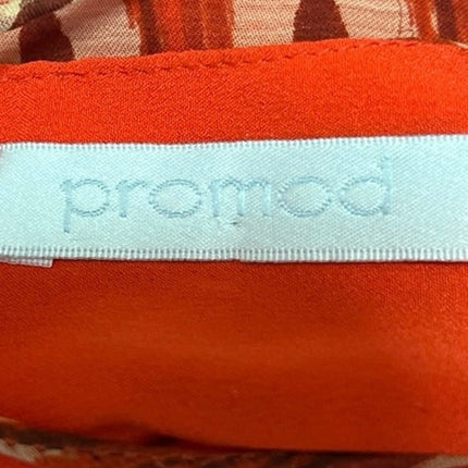 Promod Orange Argyle Diamond Print V Neck Sleeveless Summer Midi Dress Size M