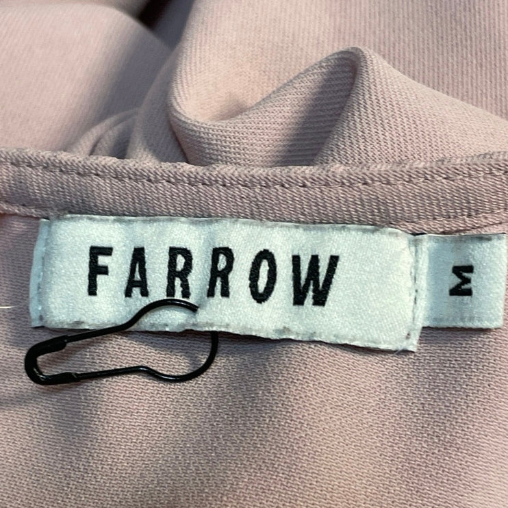Farrow Womens Pink Long Sleeve Tie Knot Front Back Zip Mini Skater Dress Size M