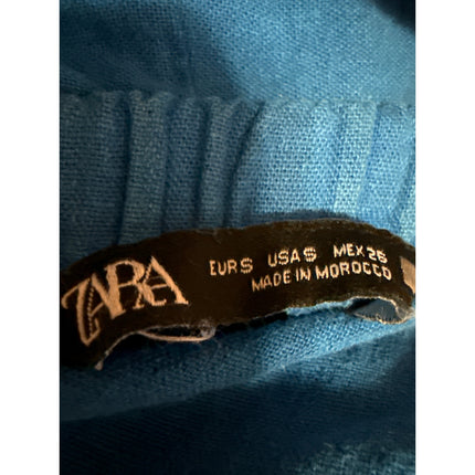 Zara Blue Ruched Cutout Sleeveless Cami Camisole Tank Tiered A Line Mini Dress S