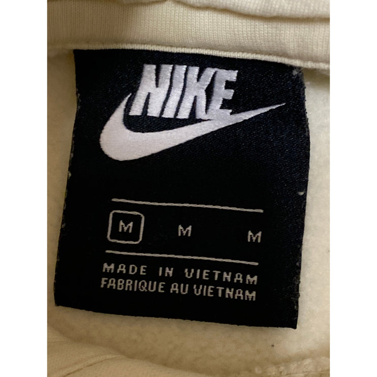 Nike Women's Cream Embroidered Logo Swoosh Hoodie Hooded Sweatshirt Top Size M