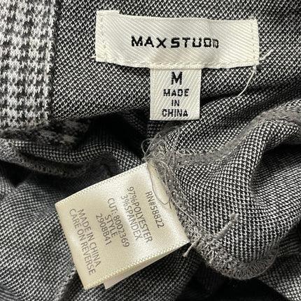 Max Studio Women's Dark Gray Plaid Sleeveless Tie Waist Wide Leg Jumpsuit Size M