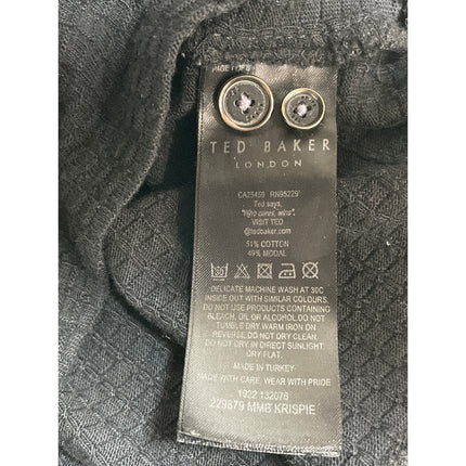 Ted Baker London Black Waffle Knit Collared Long Sleeve Sweatshirt Sweater Top 2