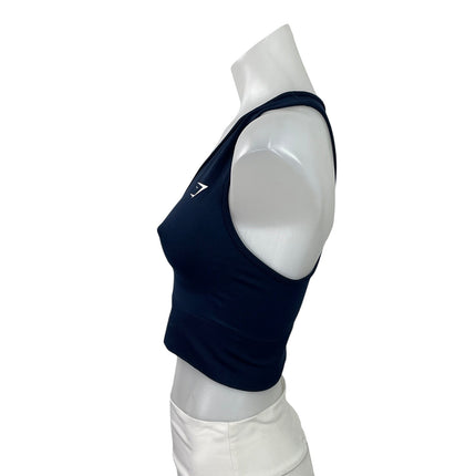 Gymshark Everyday Seamless Blue Racerback Workout Sports Bra Crop Tank Top Sz S