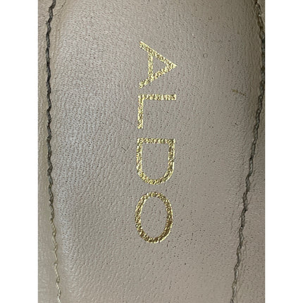 Aldo Madalene Gold Ankle Strap Open Toe Platform Heels Strappy Dress Sandals 7.5