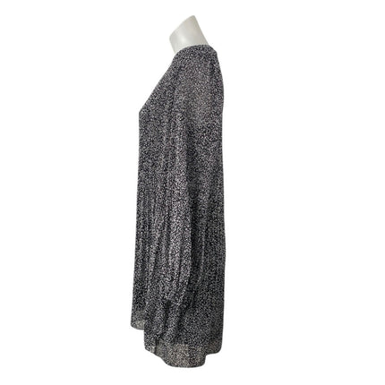 NEW Aritzia Wilfred Daydreamer Black Floral Pleated V-neck Mini Shift Dress Sz S