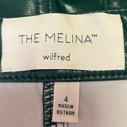 Aritzia Wilfred The Melina Faux Leather Green Women's Straight Casual Pants 4