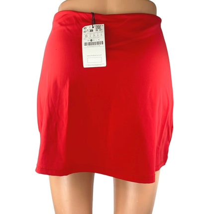 NEW Stradivarius High Waisted A Line Slit Pull On Tennis Golf Skirt Skort Size S