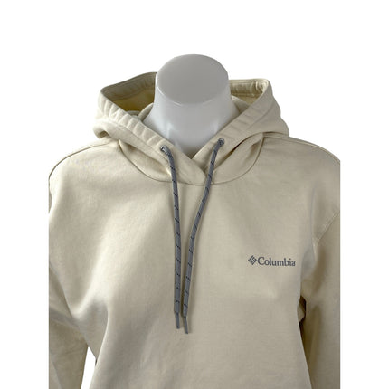 Columbia Women's Cream Hoodie Hooded Fleece Long Sleeve Sweatshirt Top Size M