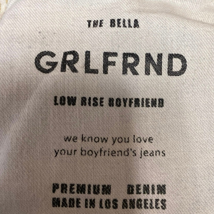 GRLFRND Bella Blue Low Rise Boyfriend Wide Leg Distressed Denim Jeans Pants 26