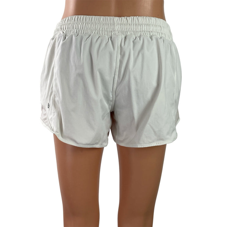 Lululemon Hotty Hot II Women's White Gym Workout Athletic Running Shorts Size 6