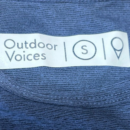 Outdoor Voices Blue Black Sleeveless Racerback Colorblock Athletic Crop Top Sz S