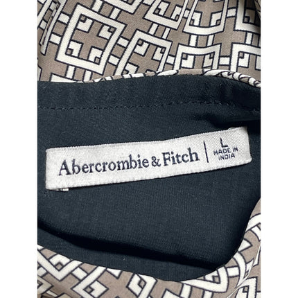 Abercrombie & Fitch Beige Geometric Sleeveless One Shoulder Scarf Tank Top Sz L