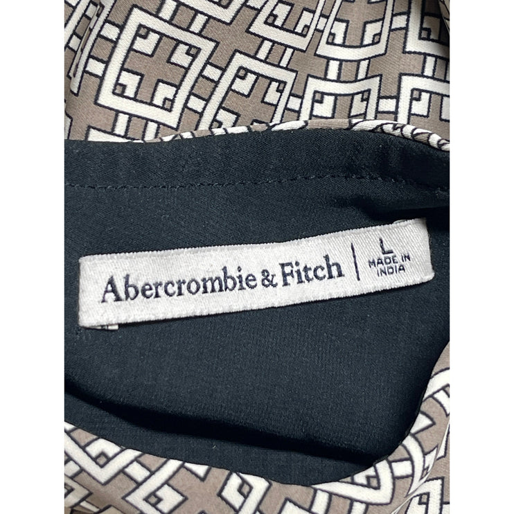 Abercrombie & Fitch Beige Geometric Sleeveless One Shoulder Scarf Tank Top Sz L