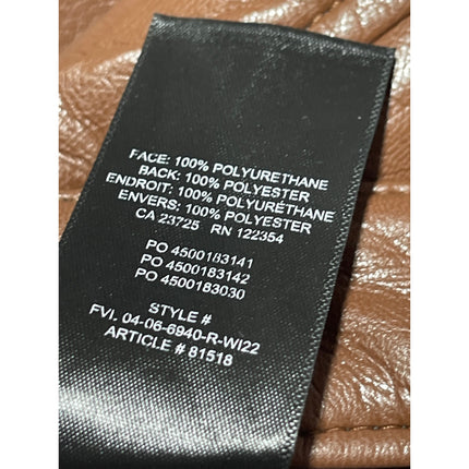 Aritzia Wilfred The Melina Brown Faux Leather High Rise Straight Trouser Pants 4