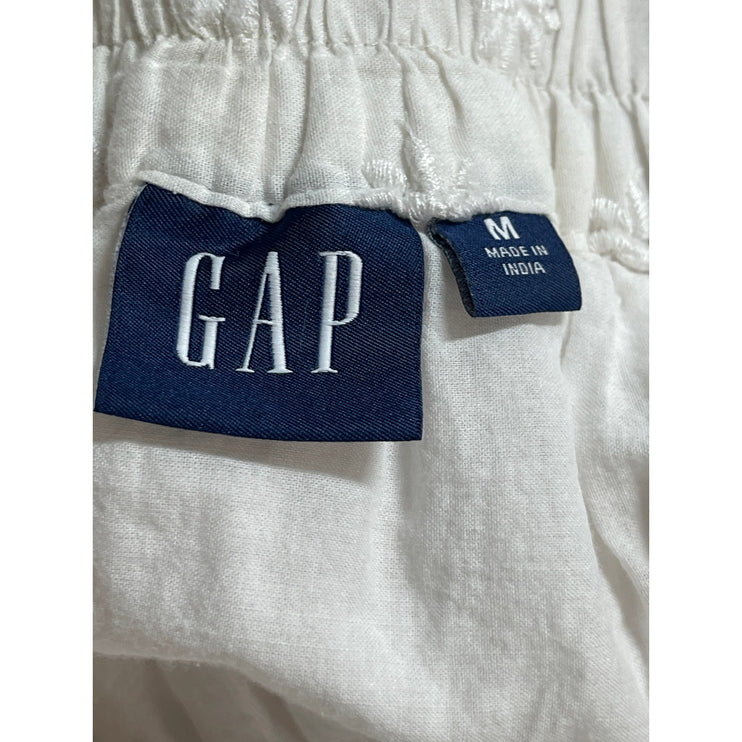 Gap White Eyelet Embroidered Elastic Waist Tiered Mini Flare A-Line Skirt Size M