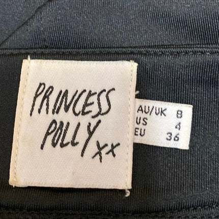 Princess Polly Women's Black High Waist Side Zip Casual Mini A-Line Skirt Size 4