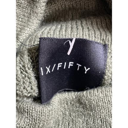 Six/Fifty Women's Green Ribbed Knit Long Sleeve Turtleneck Sweater Top Size M