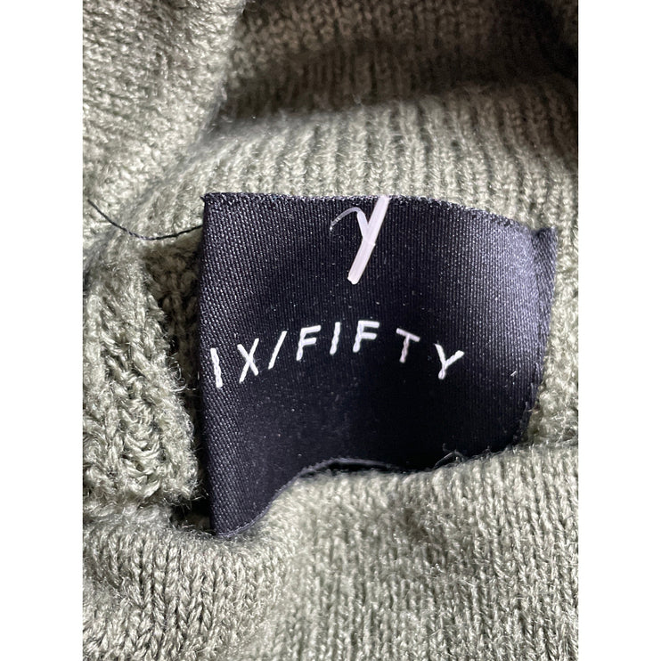 Six/Fifty Women's Green Ribbed Knit Long Sleeve Turtleneck Sweater Top Size M