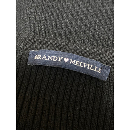Brandy Melville Women's Black Ribbed Knit Button Up Cardigan Sweater Top Size S