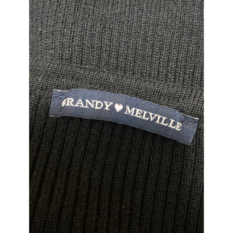 Brandy Melville Women's Black Ribbed Knit Button Up Cardigan Sweater Top Size S