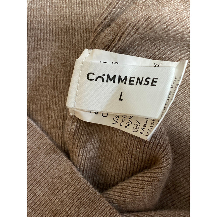 Commense Women's Brown Tan coloblock Turtleneck Long Sleeve Sweater Top Size L