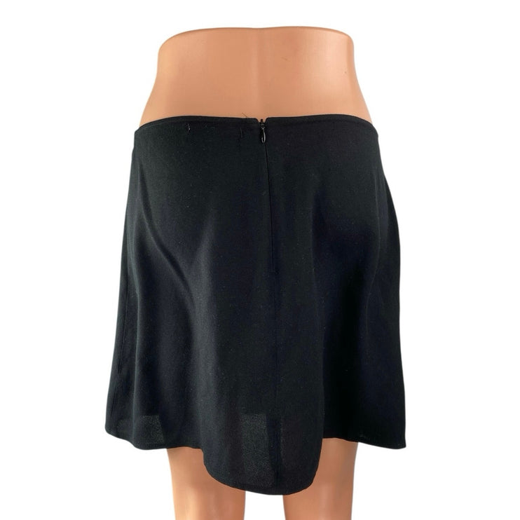 Reformation Women's Black High Rise Front Slit Back Zip Mini A-Line Skirt Size 8