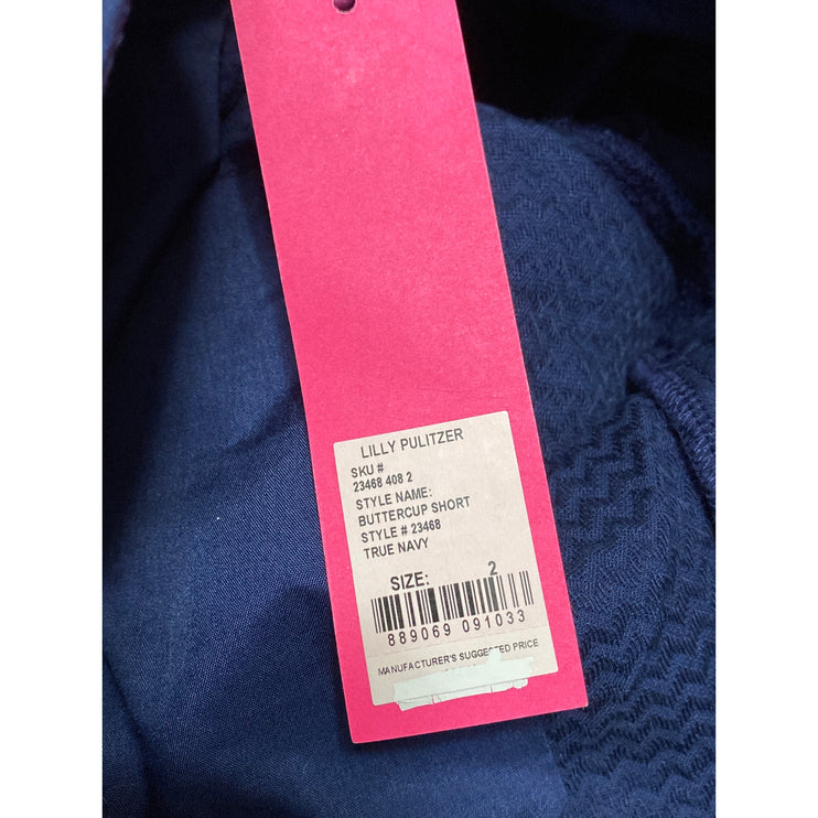 NEW Lilly Pulitzer Buttercup Women's Blue Low Rise Scalloped Hem Mini Shorts 2